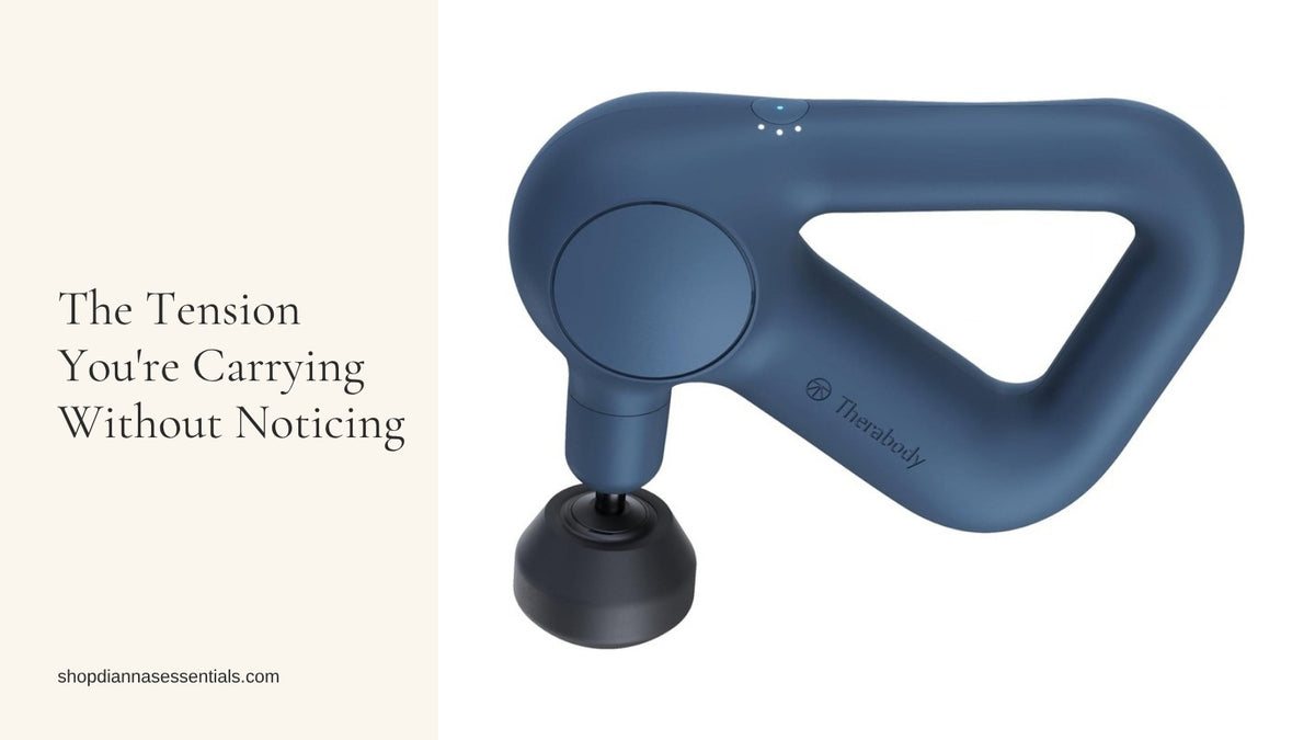 TheraGun Relief massage gun in navy blue for easing muscle tension