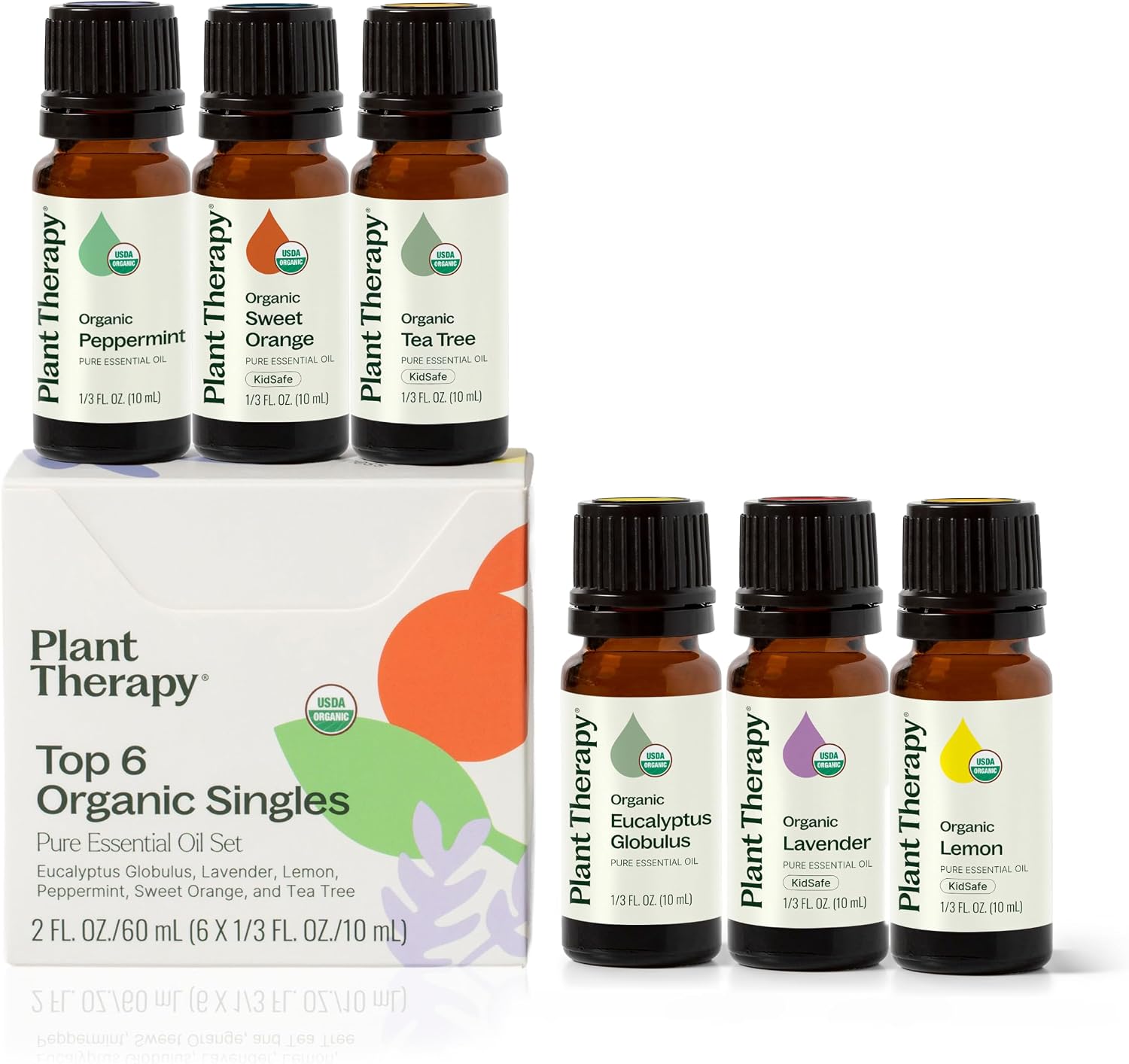 Plant Therapy Top 6 USDA Organic Essential Oil Set
