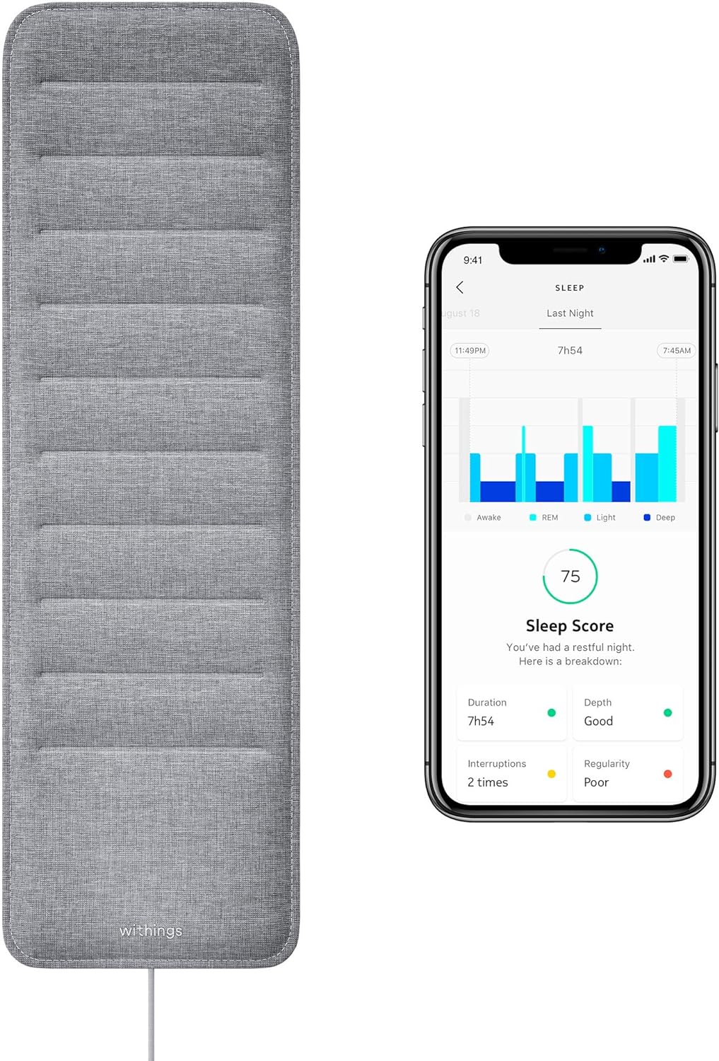 Withings Sleep Analyzer under-mattress sleep tracking pad