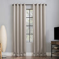 Sun Zero Nordic Theater-Grade Blackout Curtains, Stone