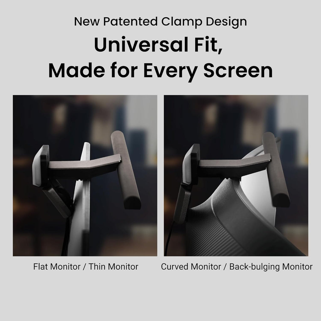 BenQ ScreenBar Halo 2 universal clamp fitting flat and curved monitors