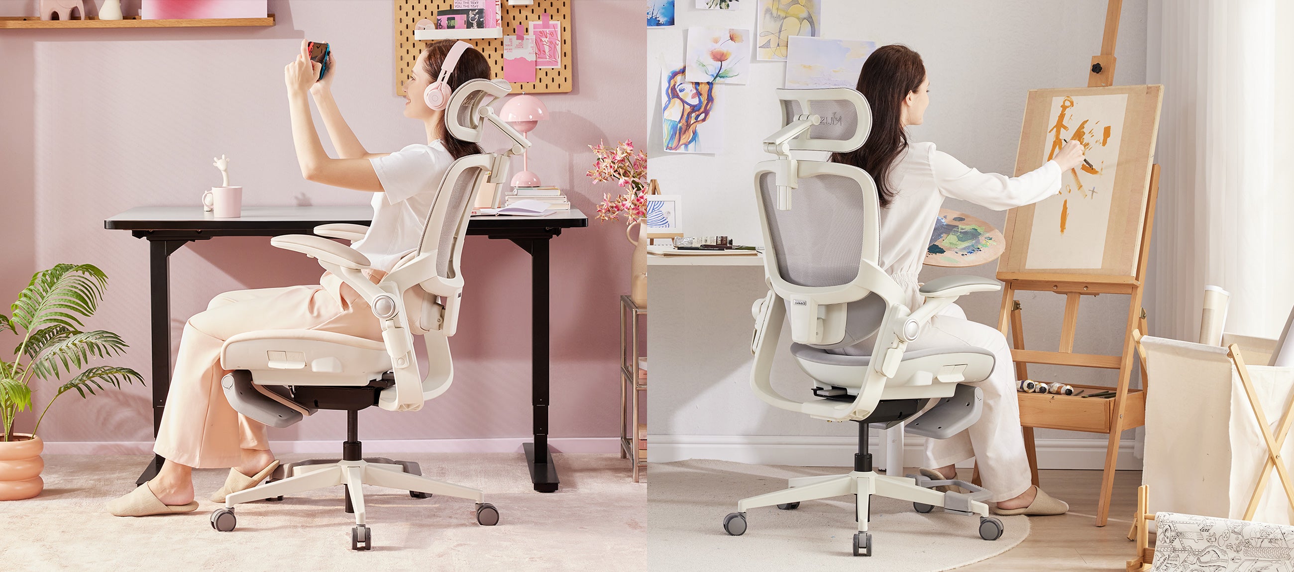 MUSSO E80 petite ergonomic office chair in beige