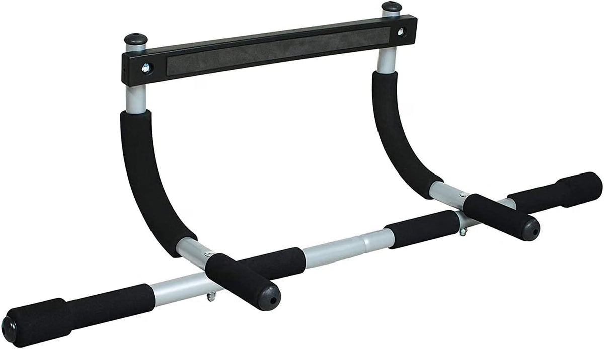 Iron Gym total upper body doorway pull-up bar shown on its own, no-screw leverage-mounted design