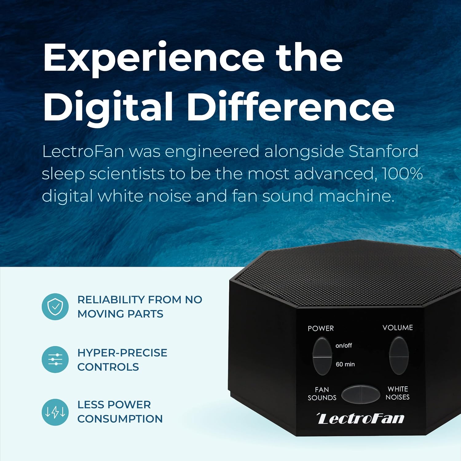 LectroFan Classic Sound Machine graphic reading Experience the Digital Difference