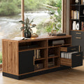 ModernMate 63" Wood Lateral File Cabinet & Credenza — Locking