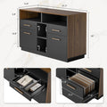ModernMate 4-Drawer Wood File Cabinet — Locking, Built-In Power