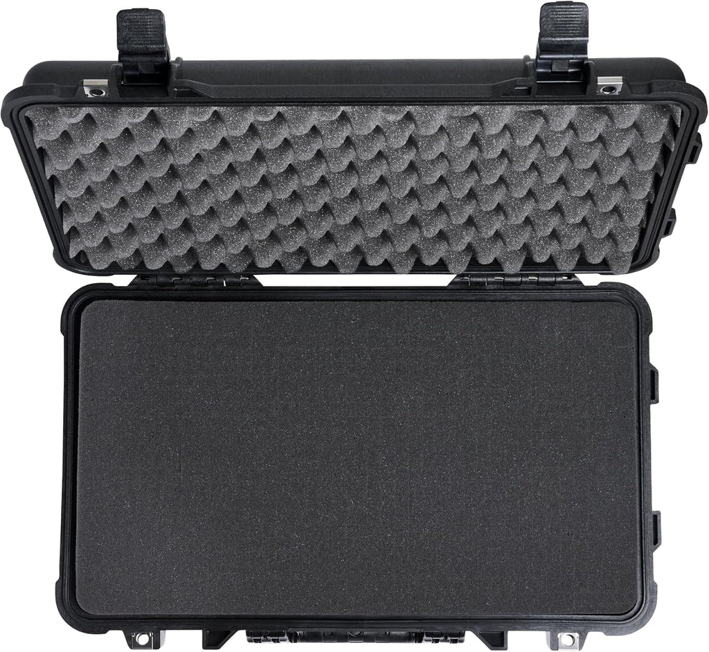 Pelican 1510 Protective Case open, showing the customizable pick-and-pluck foam interior