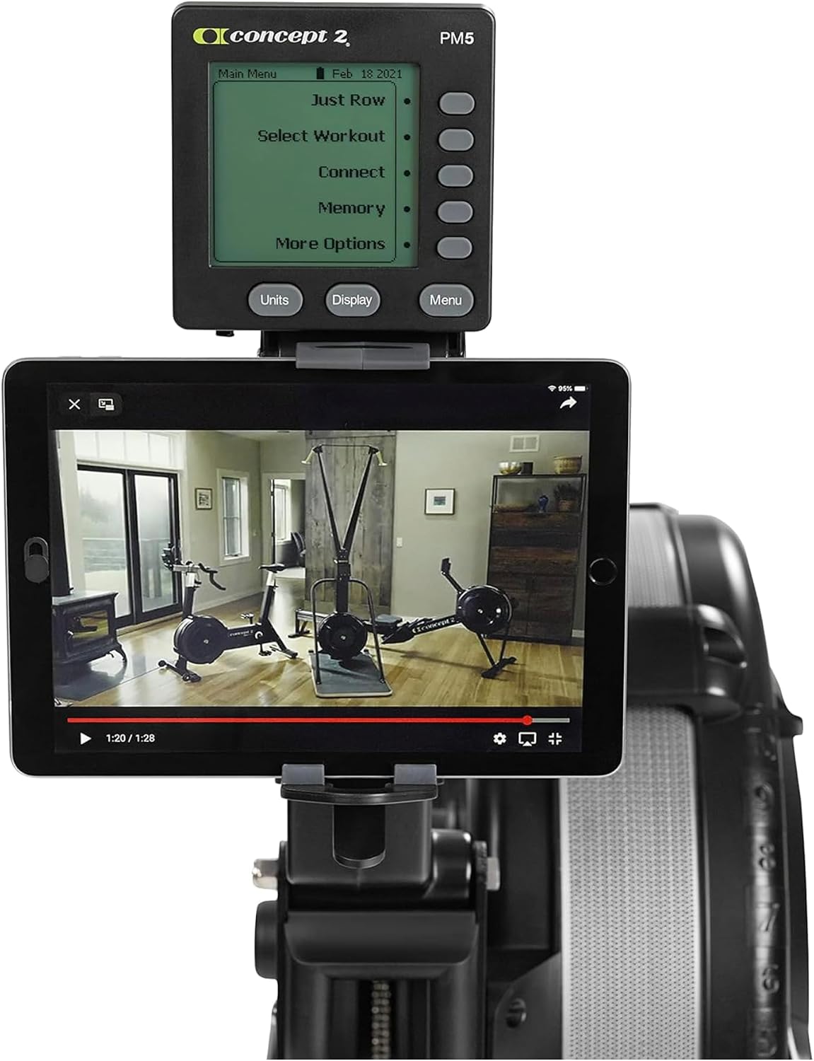 Concept2 RowErg graphic reading Separates Easily for Storage