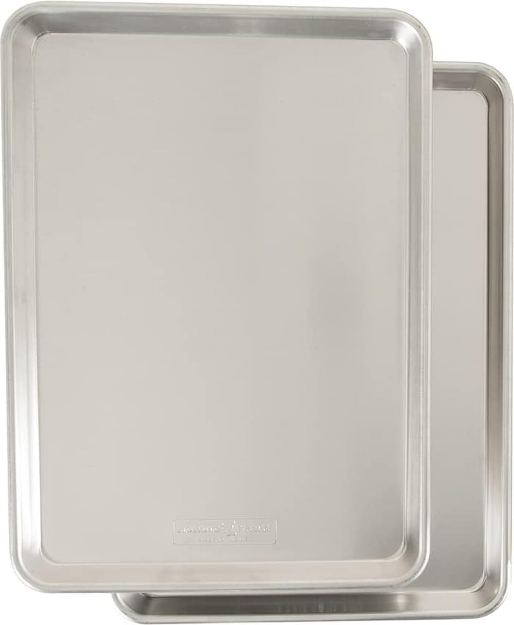 Two Nordic Ware Natural Aluminum Sheet Pans stacked together