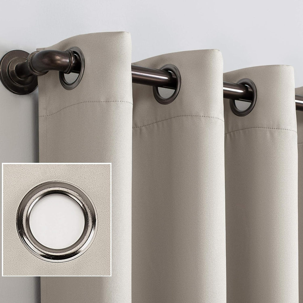 Close-up of a Sun Zero blackout curtain's grommet ring