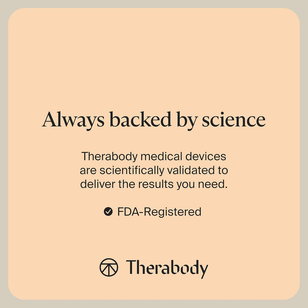 Therabody logo with FDA-registered badge for the TheraGun Relief massage gun