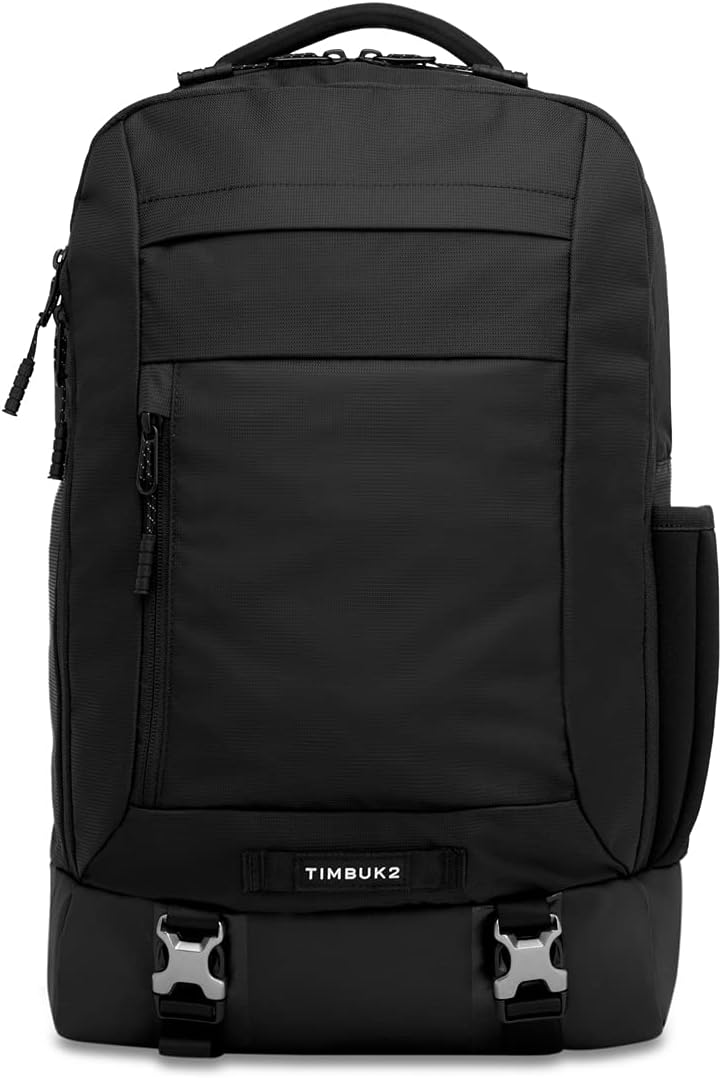 Timbuk2 Authority Laptop Backpack Deluxe in black, front view standing upright