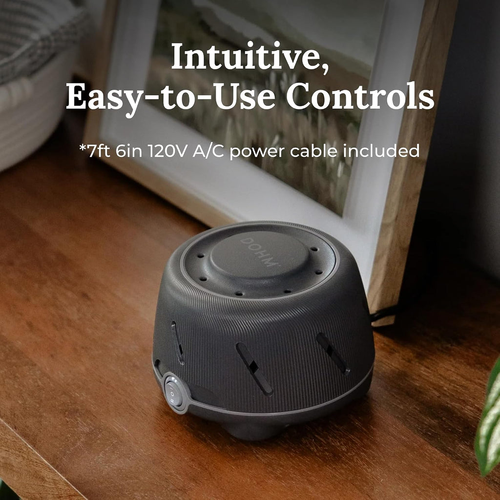 Yogasleep Dohm white noise machine graphic reading Intuitive, Easy-to-Use Controls