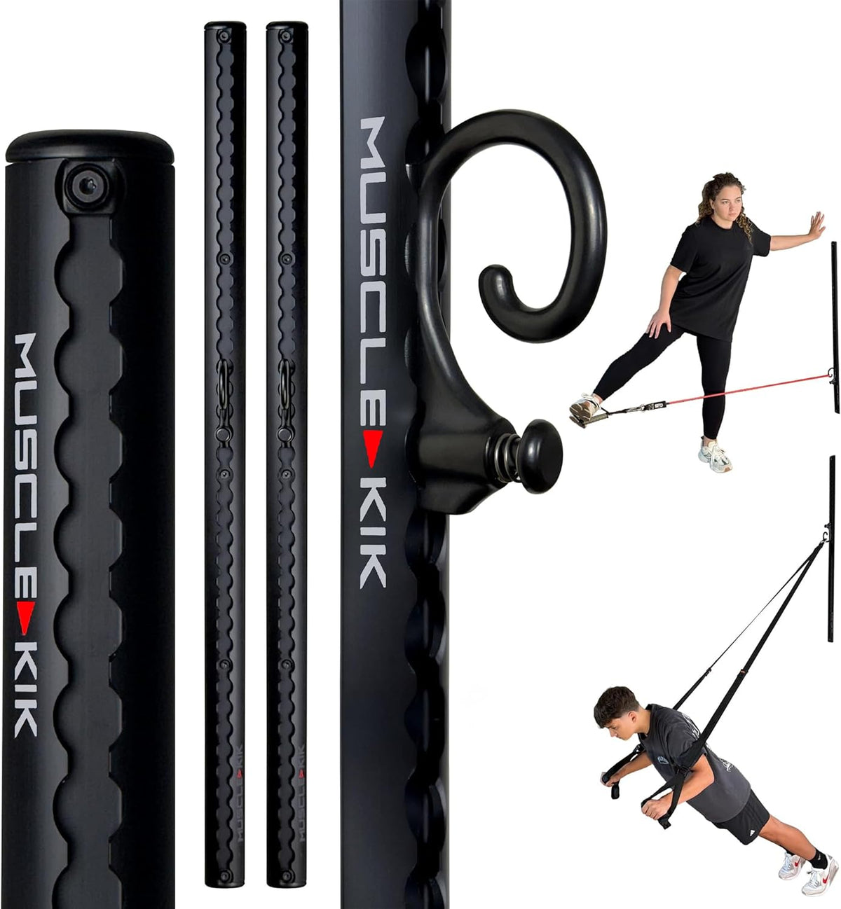 Muscle-kik Aluminum Wall-Mounted Anchor Fitness System - Black