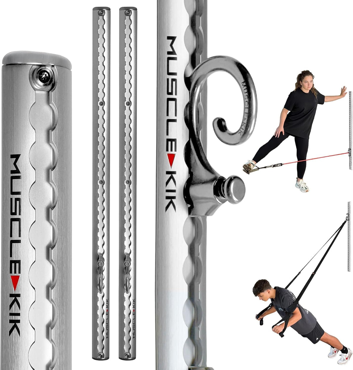 Muscle-kik Aluminum Wall-Mounted Anchor Fitness System - Silver