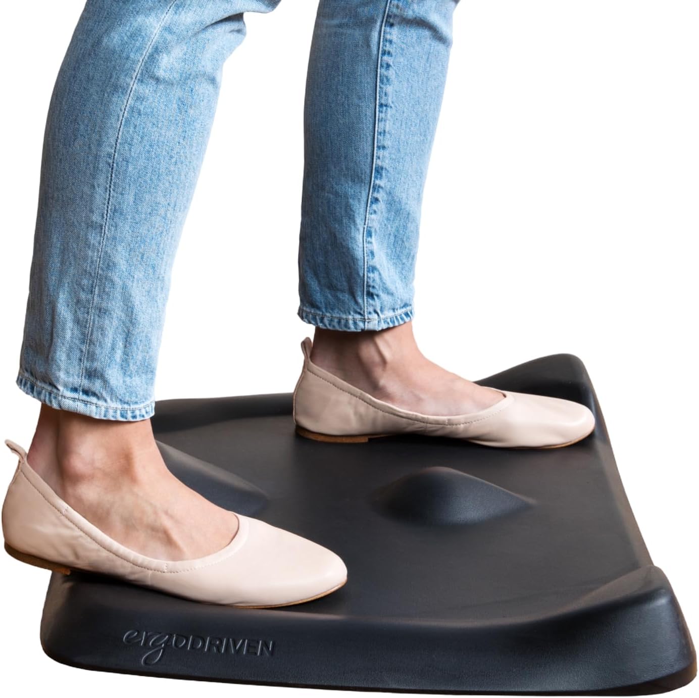 Ergodriven Topo Mini Not-Flat Standing Desk Mat in Obsidian Black