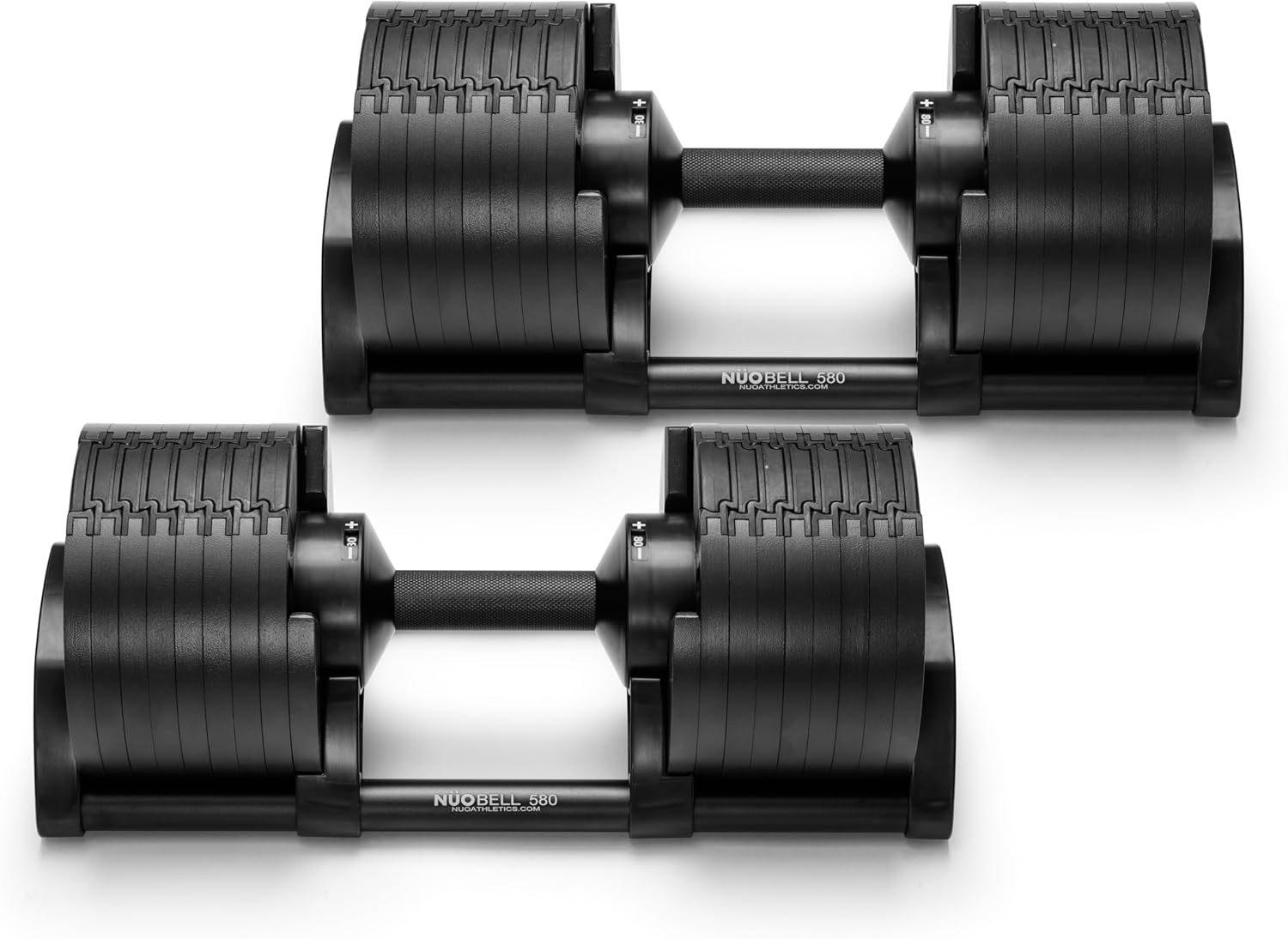 NUOBELL Adjustable Dumbbell Set - 80 LB Black
