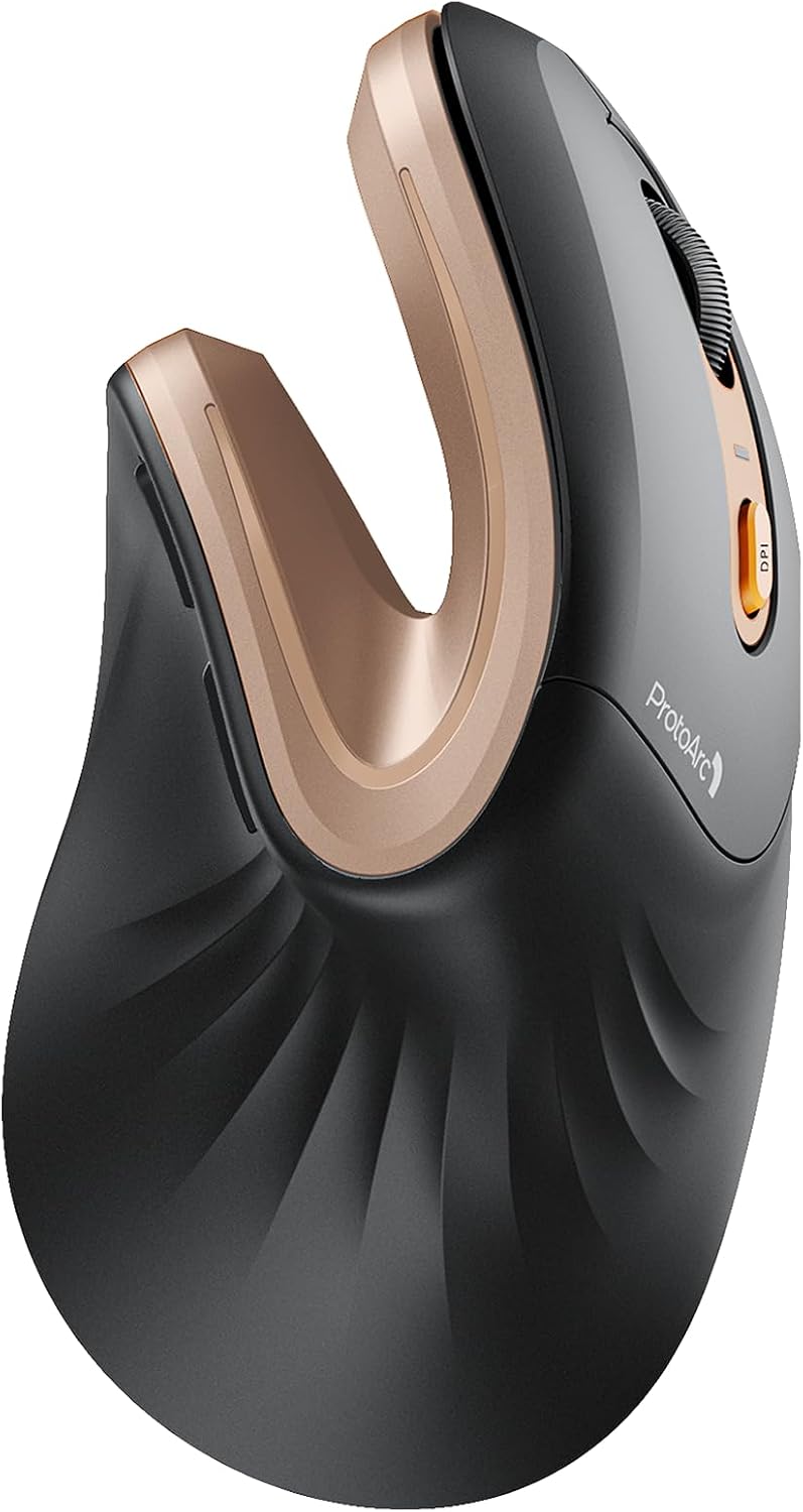 ProtoArc EM11 NL Wireless Ergonomic Mouse in Black Gold