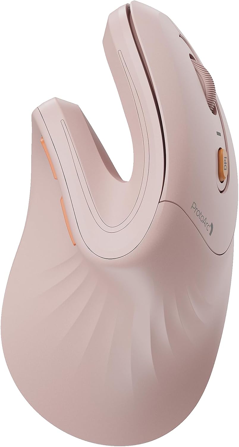 ProtoArc EM11 NL Wireless Ergonomic Mouse in Pink